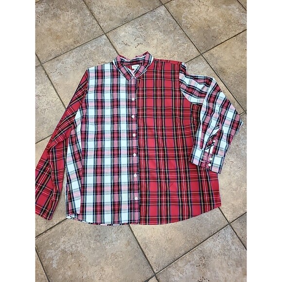 J Crew BM034 NWT Size XXXL Woman's Mixed-Tartan Plaid Shirt in Signature Fit - Picture 3 of 12